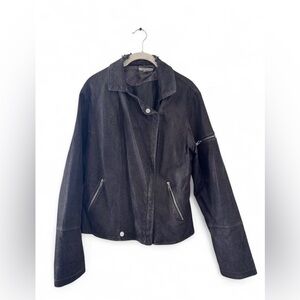 Women's Black Faux Leather Jacket | L